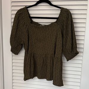 LOFT Olive Patterned Women's Blouse